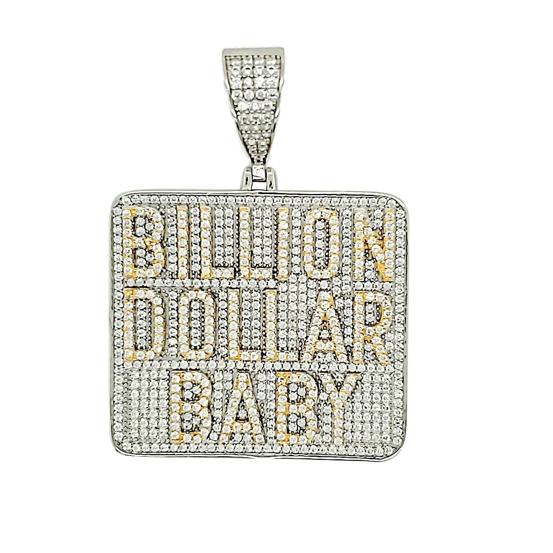 Shine bright like a Billion $ Dollar $ Baby two-tone Bling Pendant - C476689