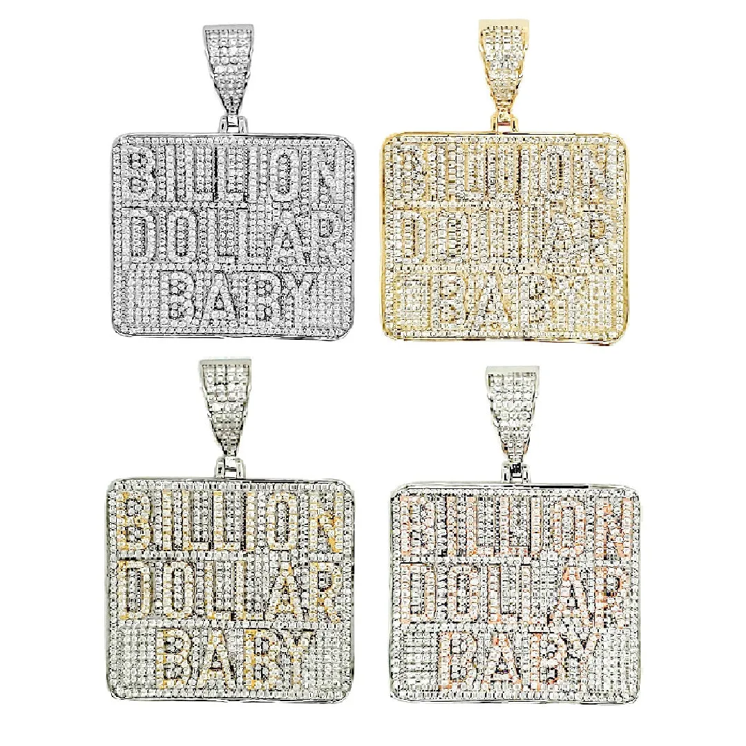 Shine bright like a Billion $ Dollar $ Baby two-tone Bling Pendant - C476689