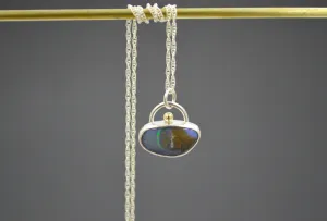 Silver and Gold Opal Island Pendant OOAK