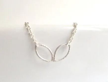 Silver Lotus Necklace, small leaves necklace, petal necklace, blossom pendant, symbollic necklace, simple little necklace, delicate, Earthy