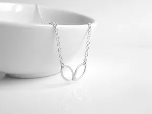 Silver Lotus Necklace, small leaves necklace, petal necklace, blossom pendant, symbollic necklace, simple little necklace, delicate, Earthy