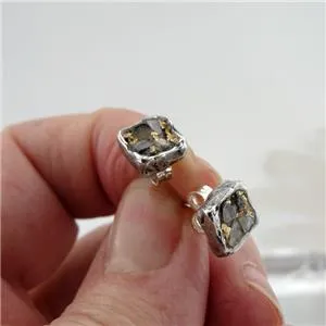 Silver Raw Diamond Pendant 24k Yellow Gold Sterling  Hadar Designer (ASy