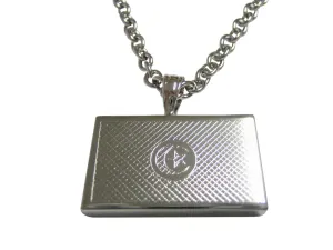 Silver Toned Etched Tunisia Flag Pendant Necklace