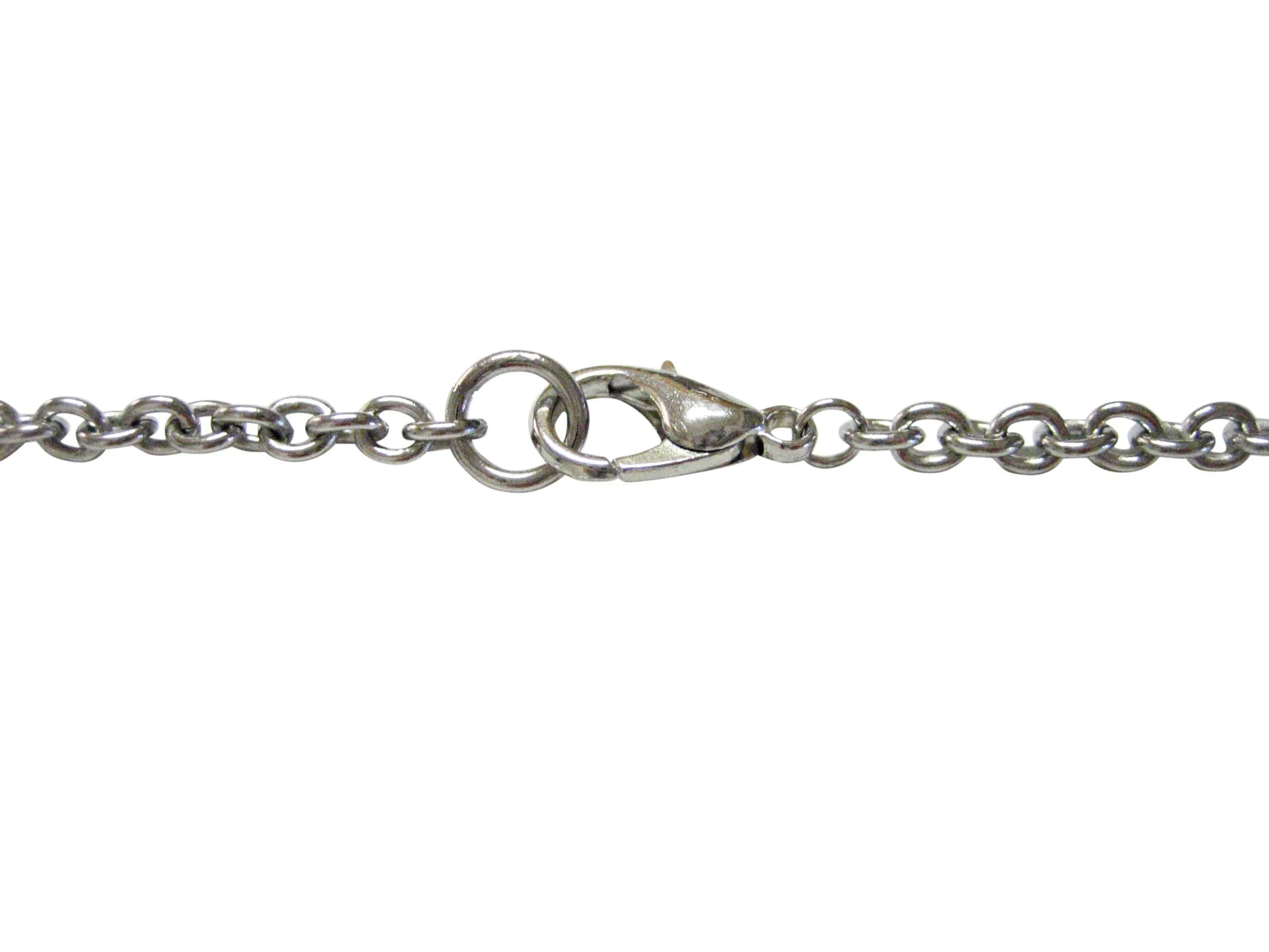 Silver Toned Oval Etched Dolphin Pendant Necklace