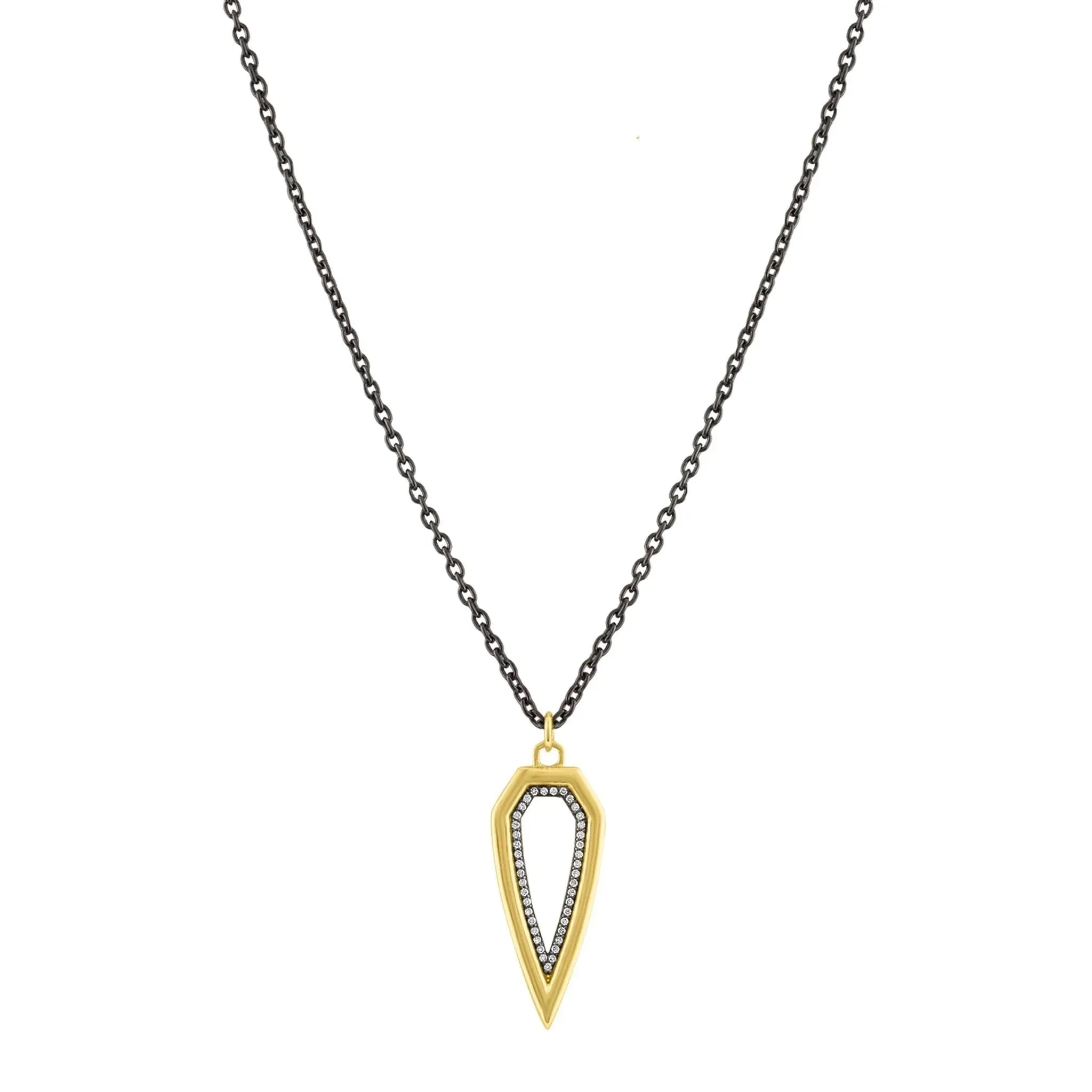 Small Pave Shield Necklace