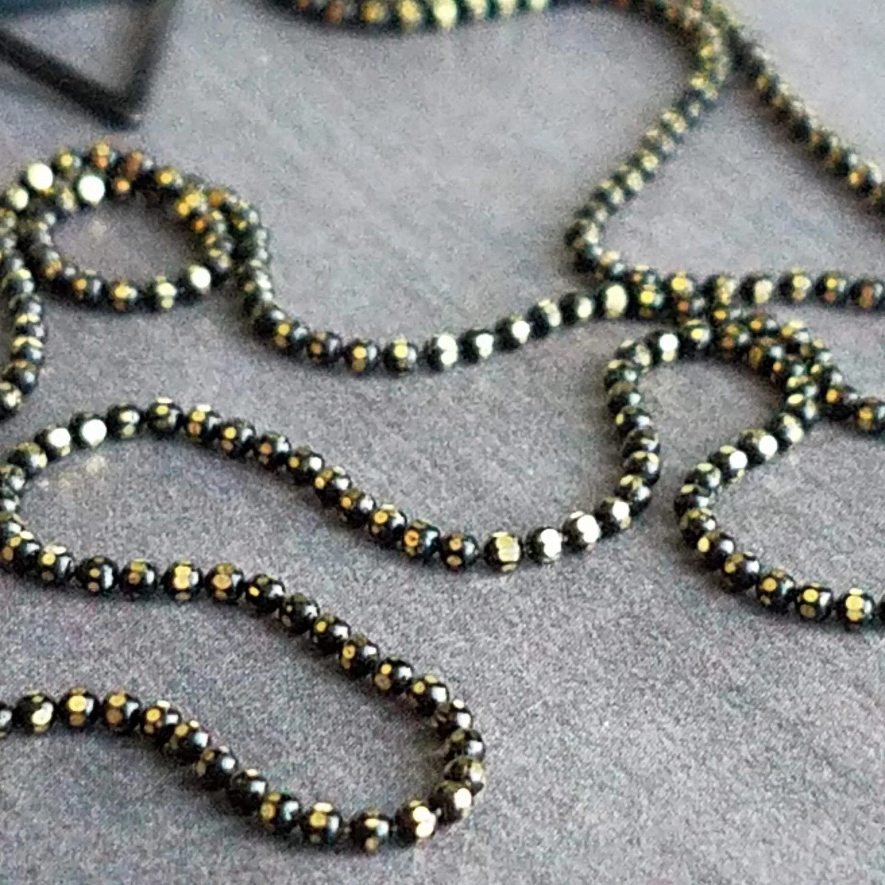 Small Triangle Necklace, black gold necklace, double layer pendant, double triangle necklace, triangle outline necklace, black ball chain