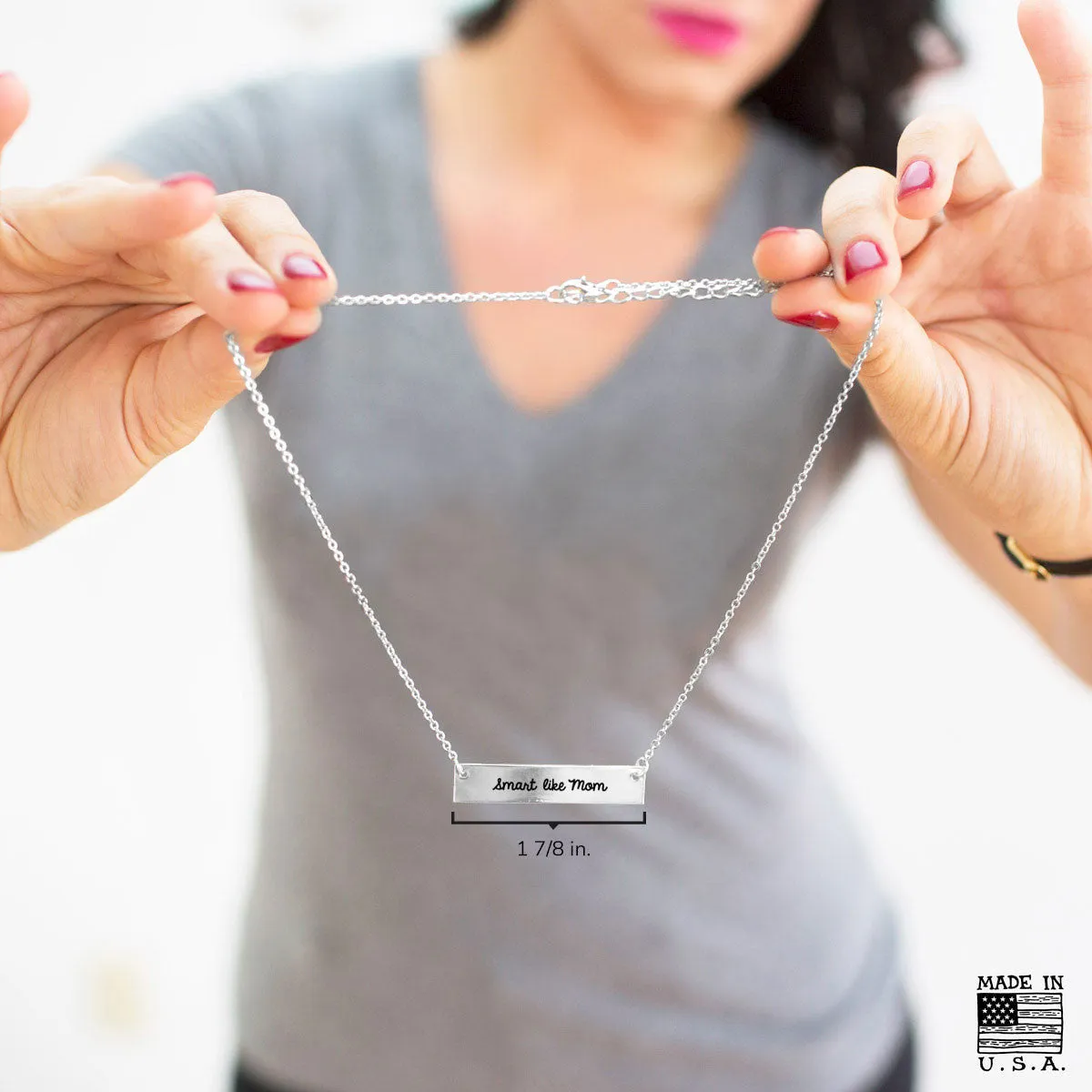 Smart Like Mom Gold / Silver Bar Necklace