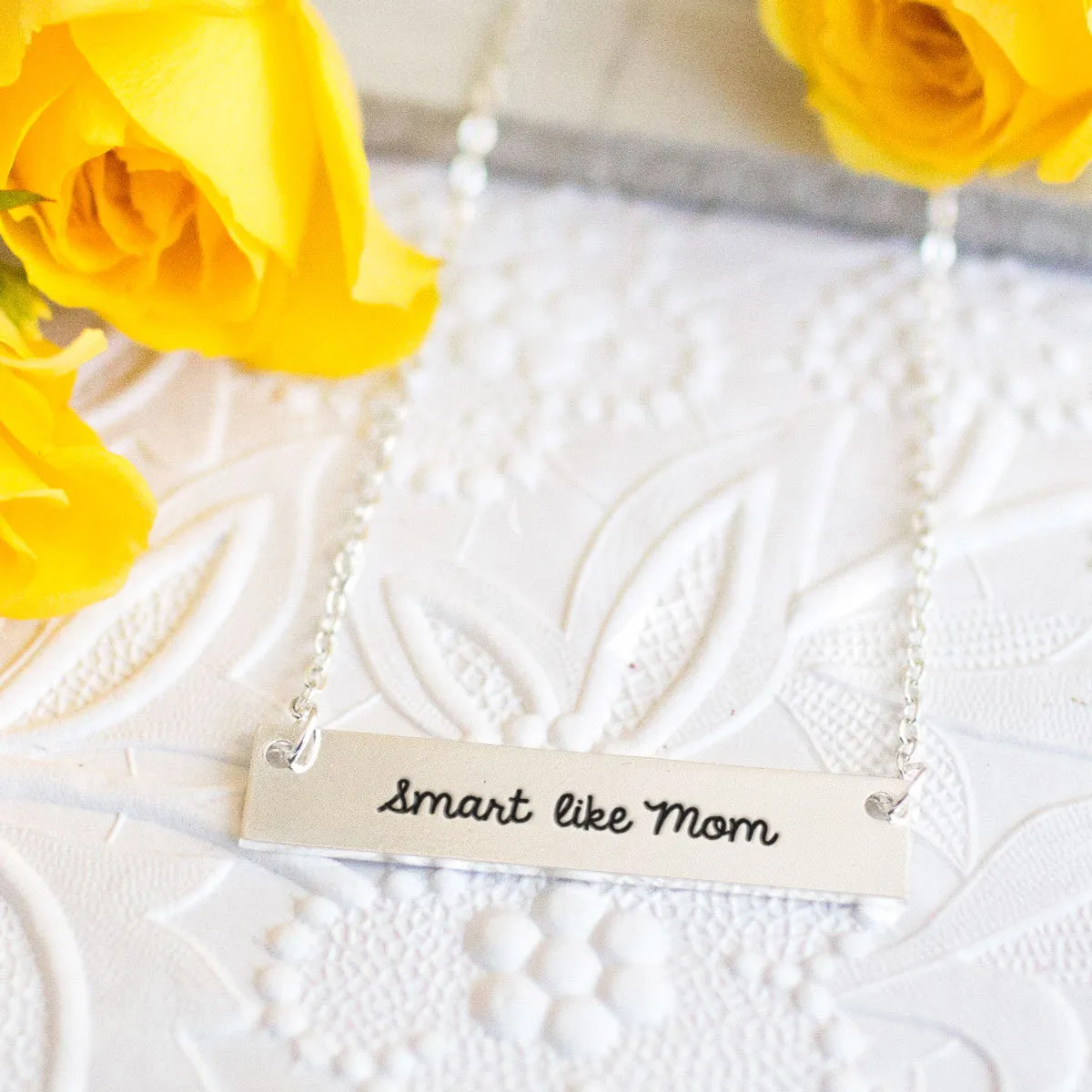 Smart Like Mom Gold / Silver Bar Necklace