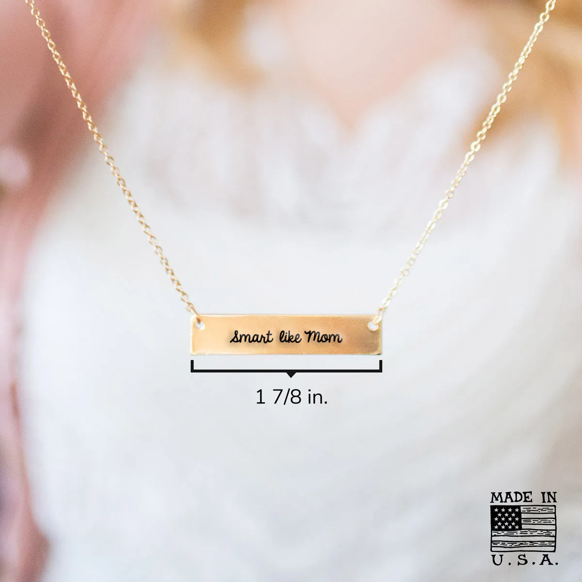 Smart Like Mom Gold / Silver Bar Necklace