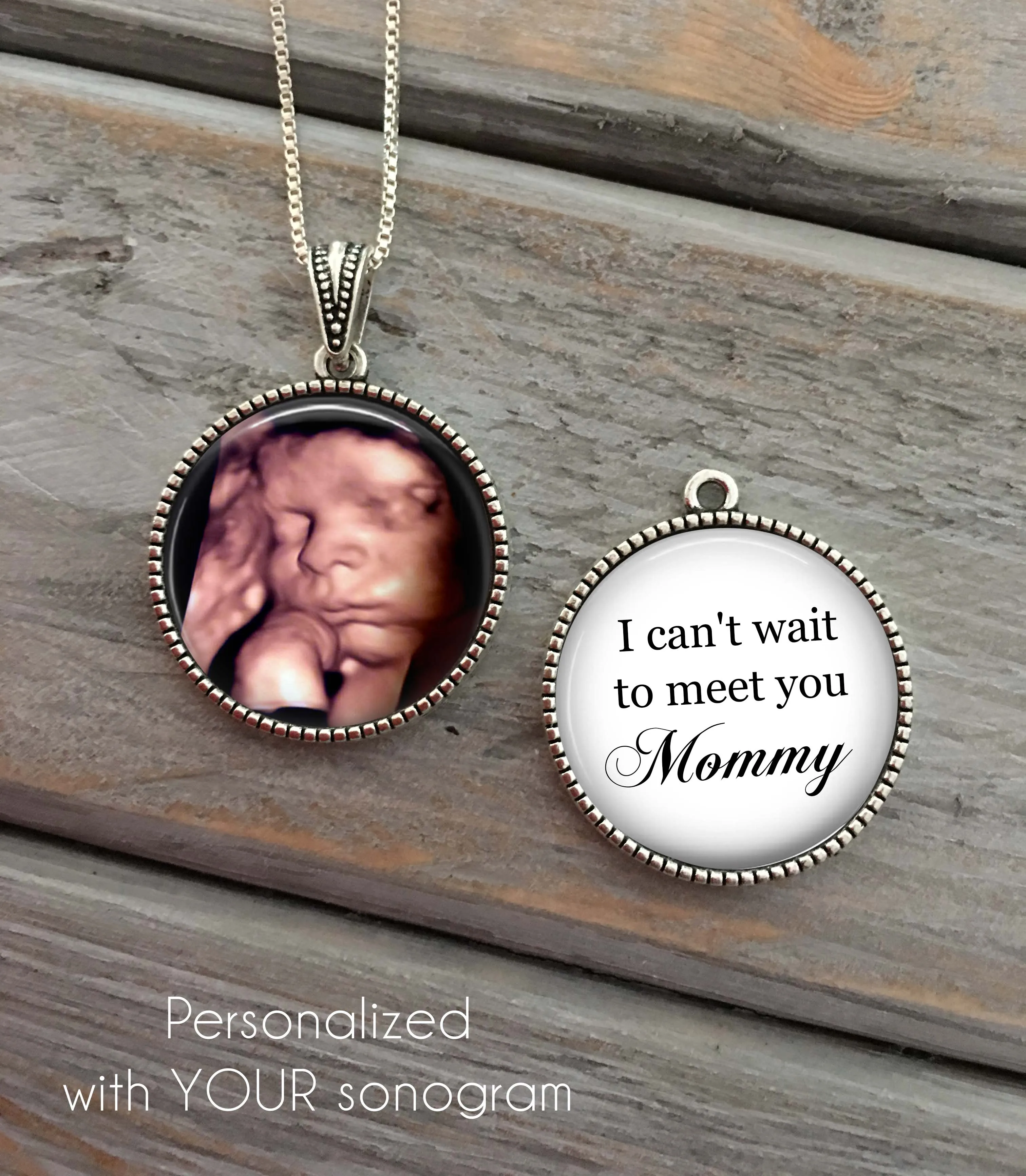 SONOGRAM NECKLACE - I can't wait to meet you Mommy