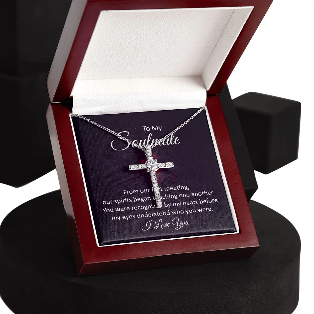 Soulmate Crystal Cross Necklace-Our first meeting