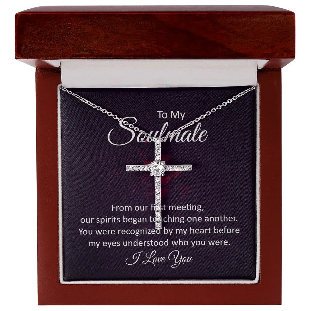 Soulmate Crystal Cross Necklace-Our first meeting