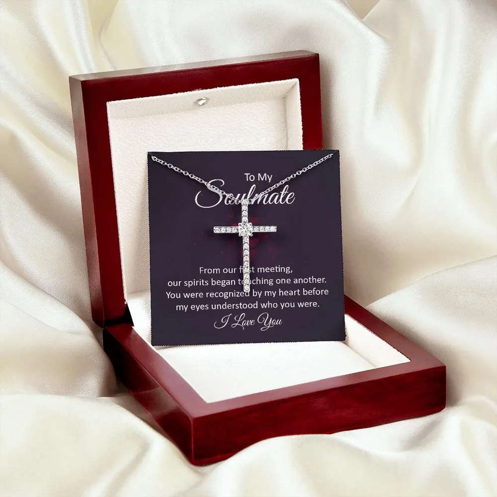 Soulmate Crystal Cross Necklace-Our first meeting