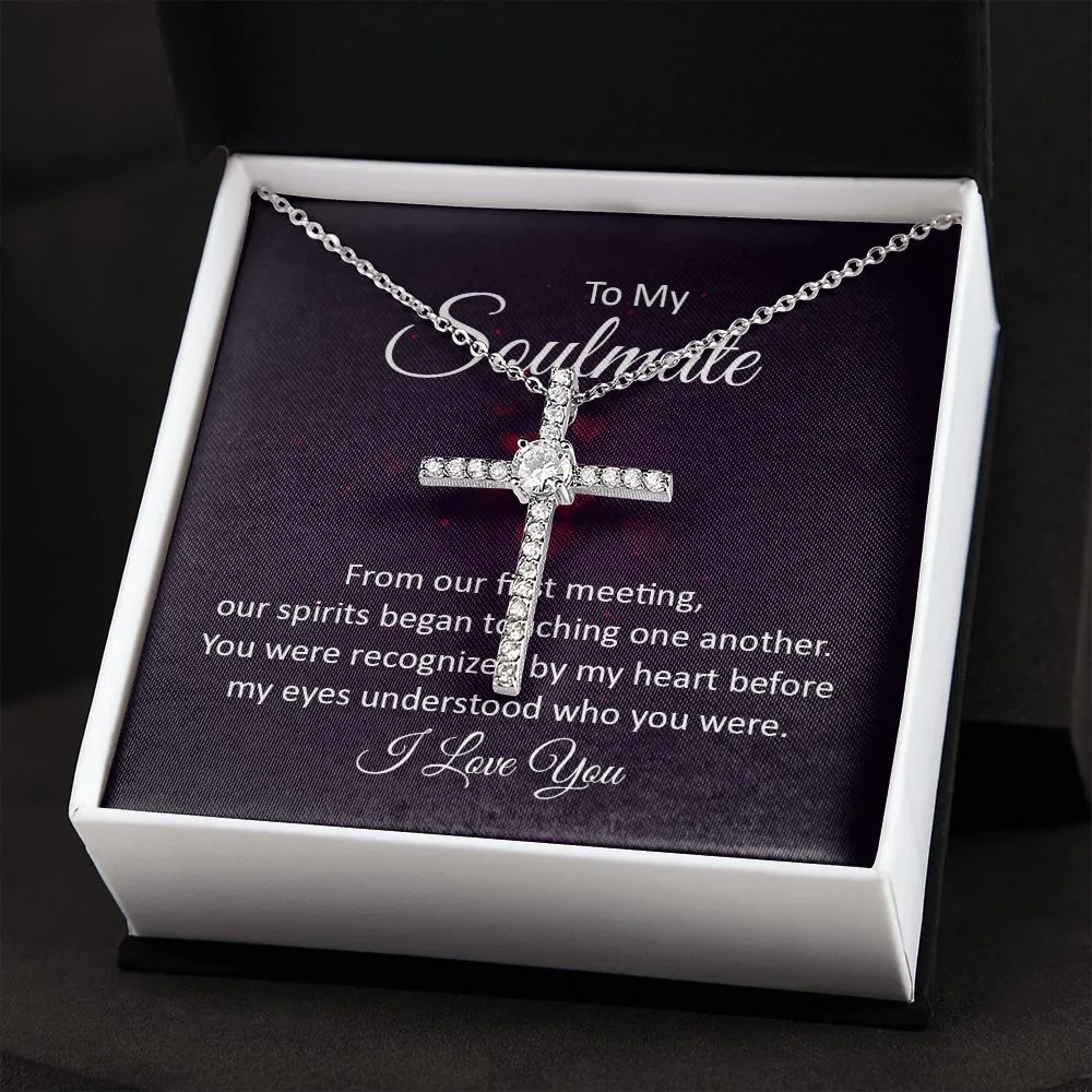Soulmate Crystal Cross Necklace-Our first meeting