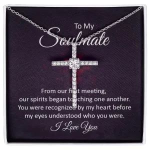 Soulmate Crystal Cross Necklace-Our first meeting