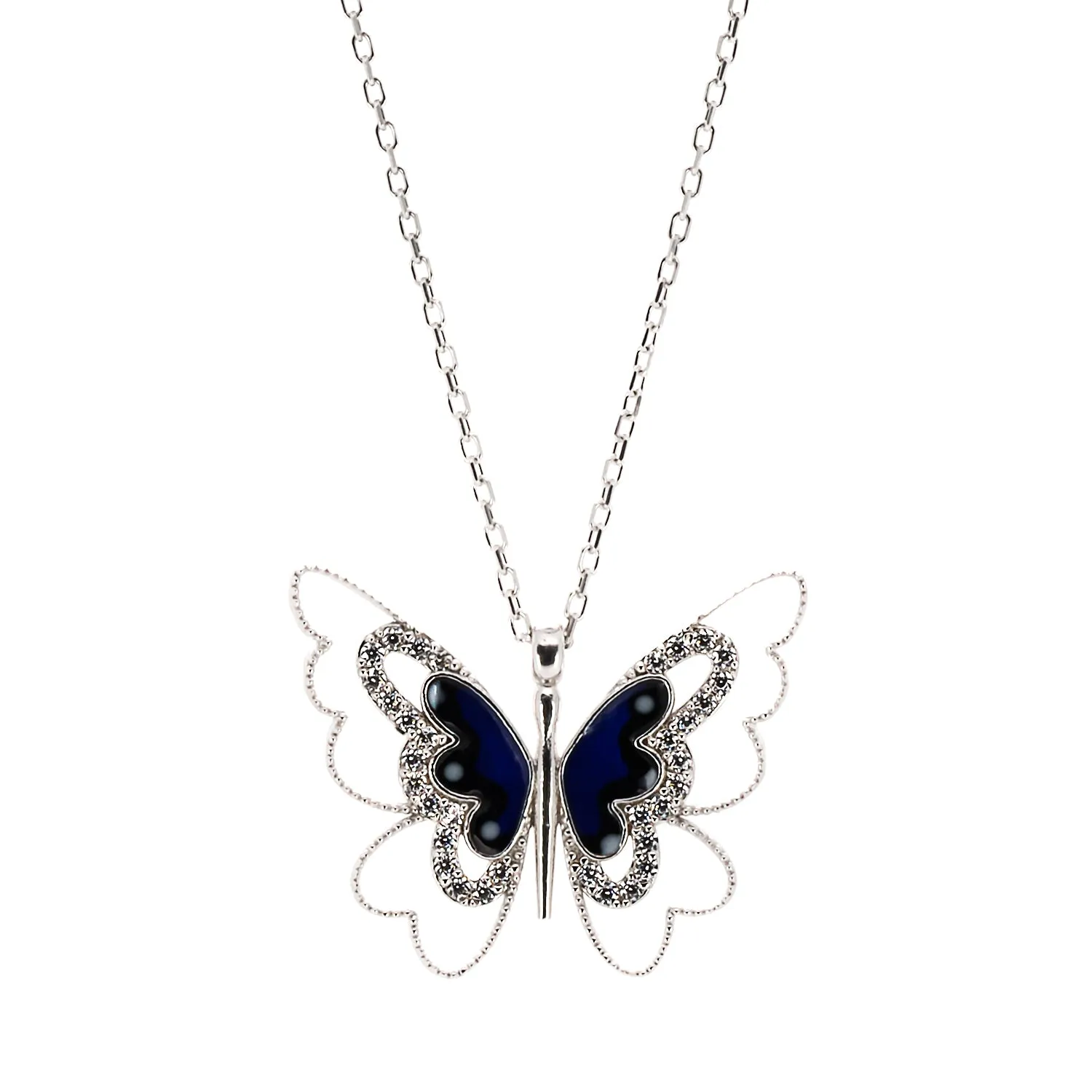Spiritual Transformation Blue Butterfly Necklace
