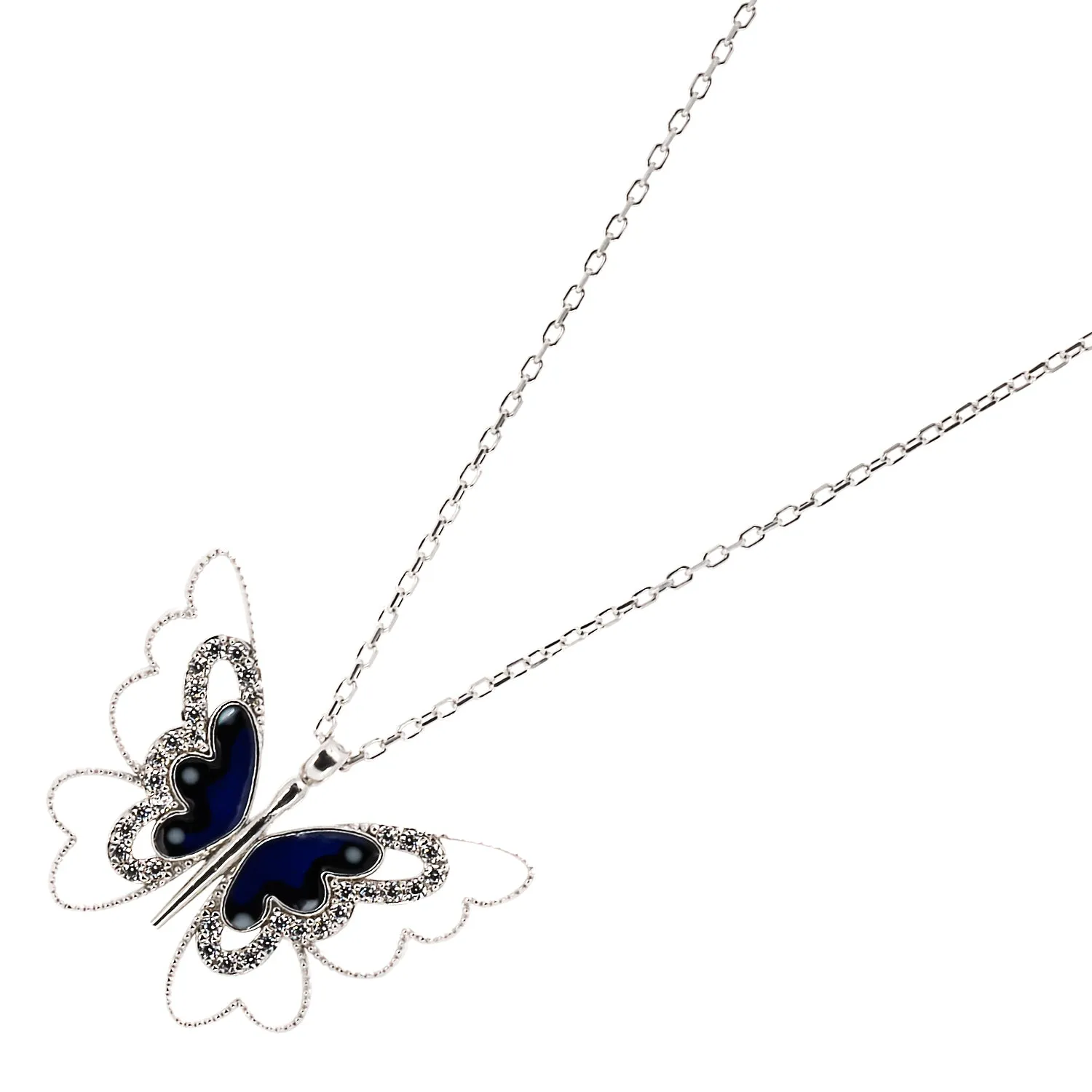 Spiritual Transformation Blue Butterfly Necklace