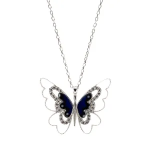 Spiritual Transformation Blue Butterfly Necklace
