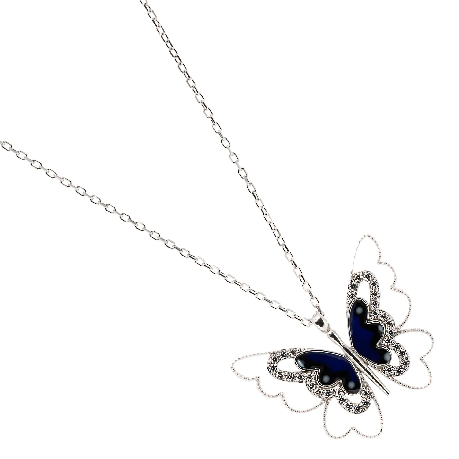 Spiritual Transformation Blue Butterfly Necklace