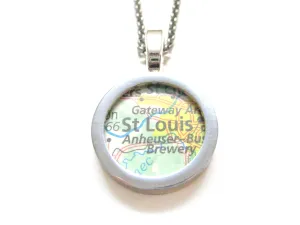 St. Louis Missouri Map Pendant Necklace