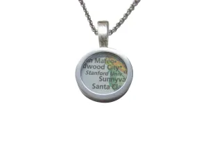 Stanford University Map Pendant Necklace