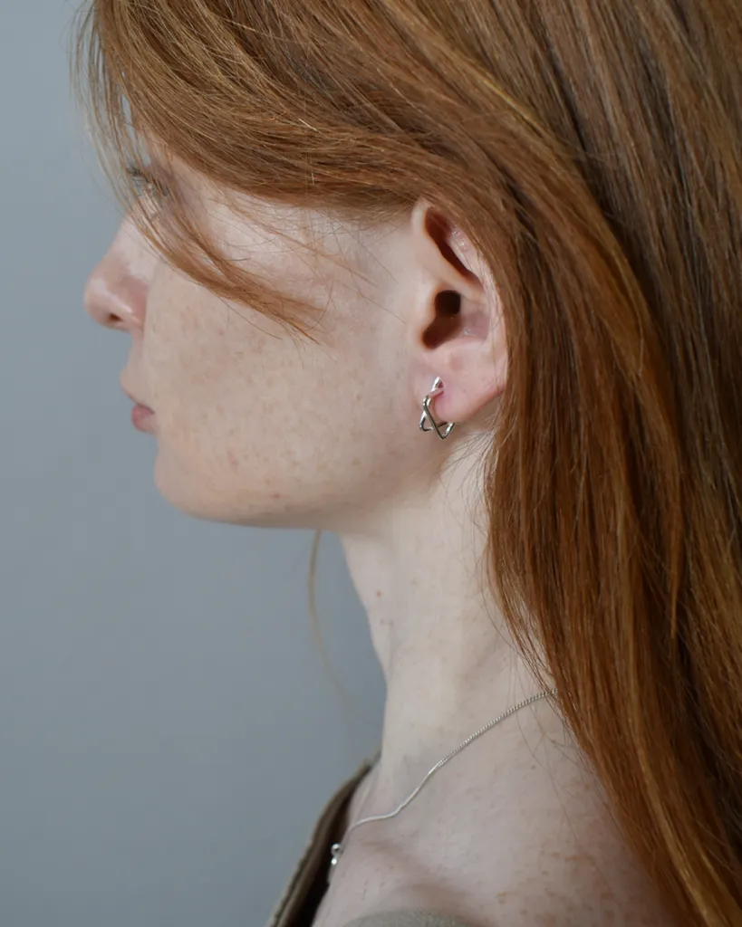 Star Of David Silver Earring