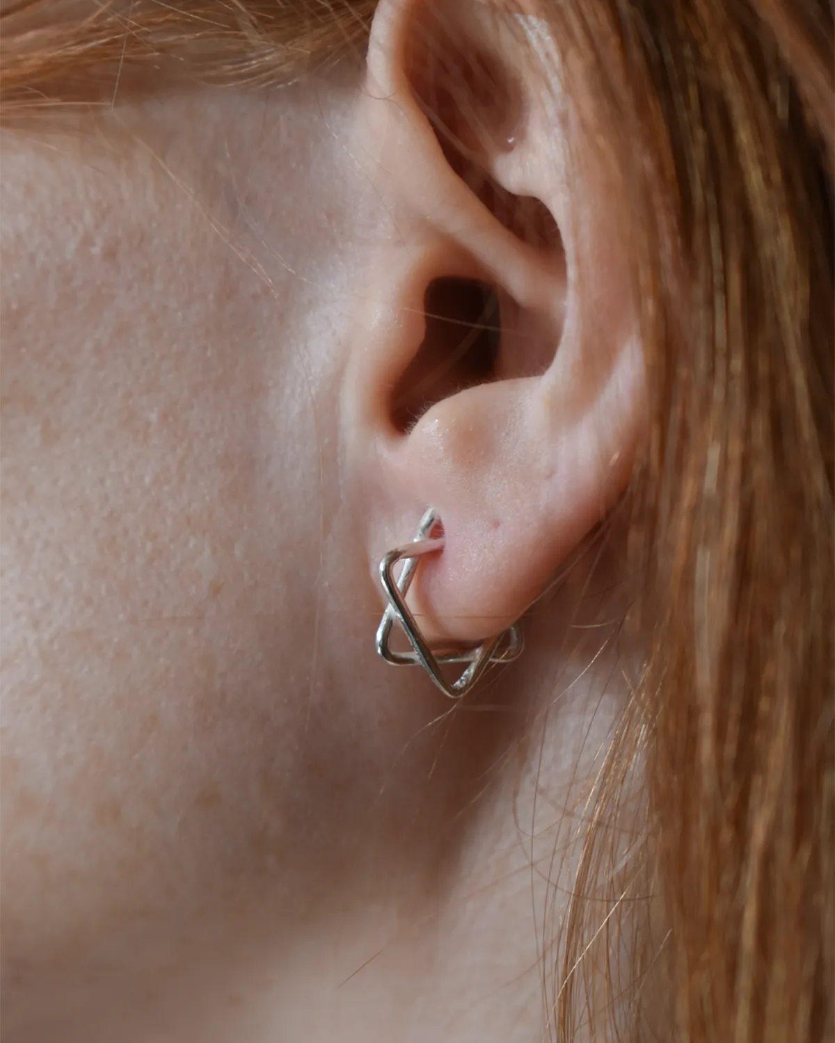 Star Of David Silver Earring