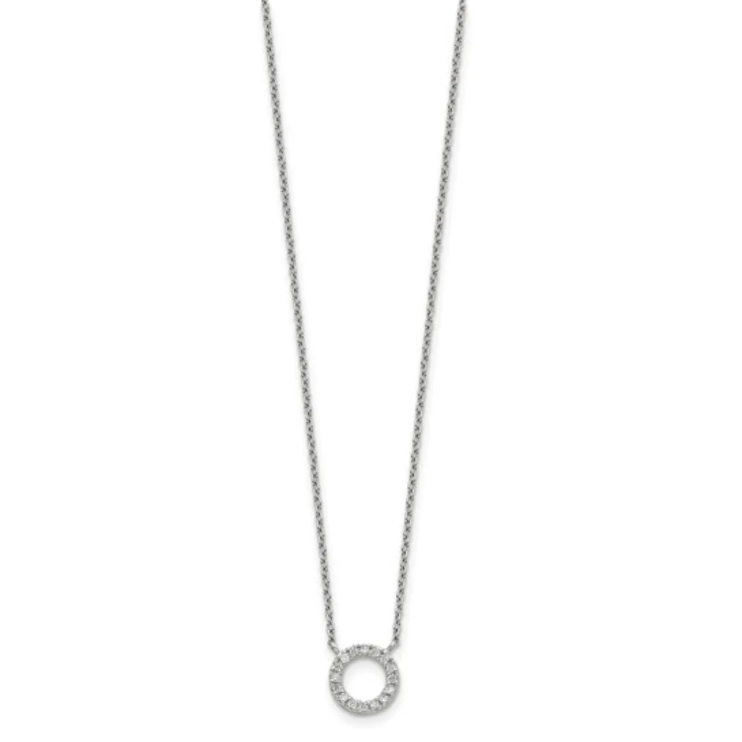 Sterling Silver CZ Circle Necklace