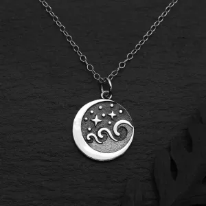 Sterling Starry Night Wave Necklace