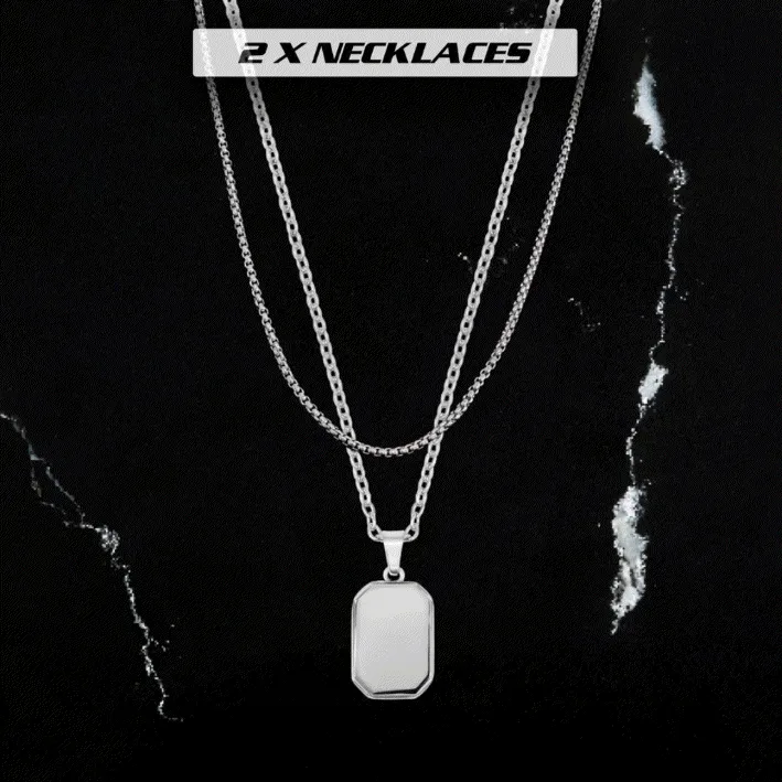 Tag Necklace Set - 2 Pack