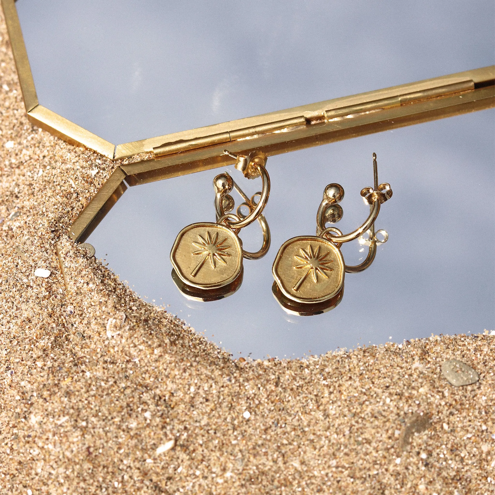 Terra Drop Hoop Earrings