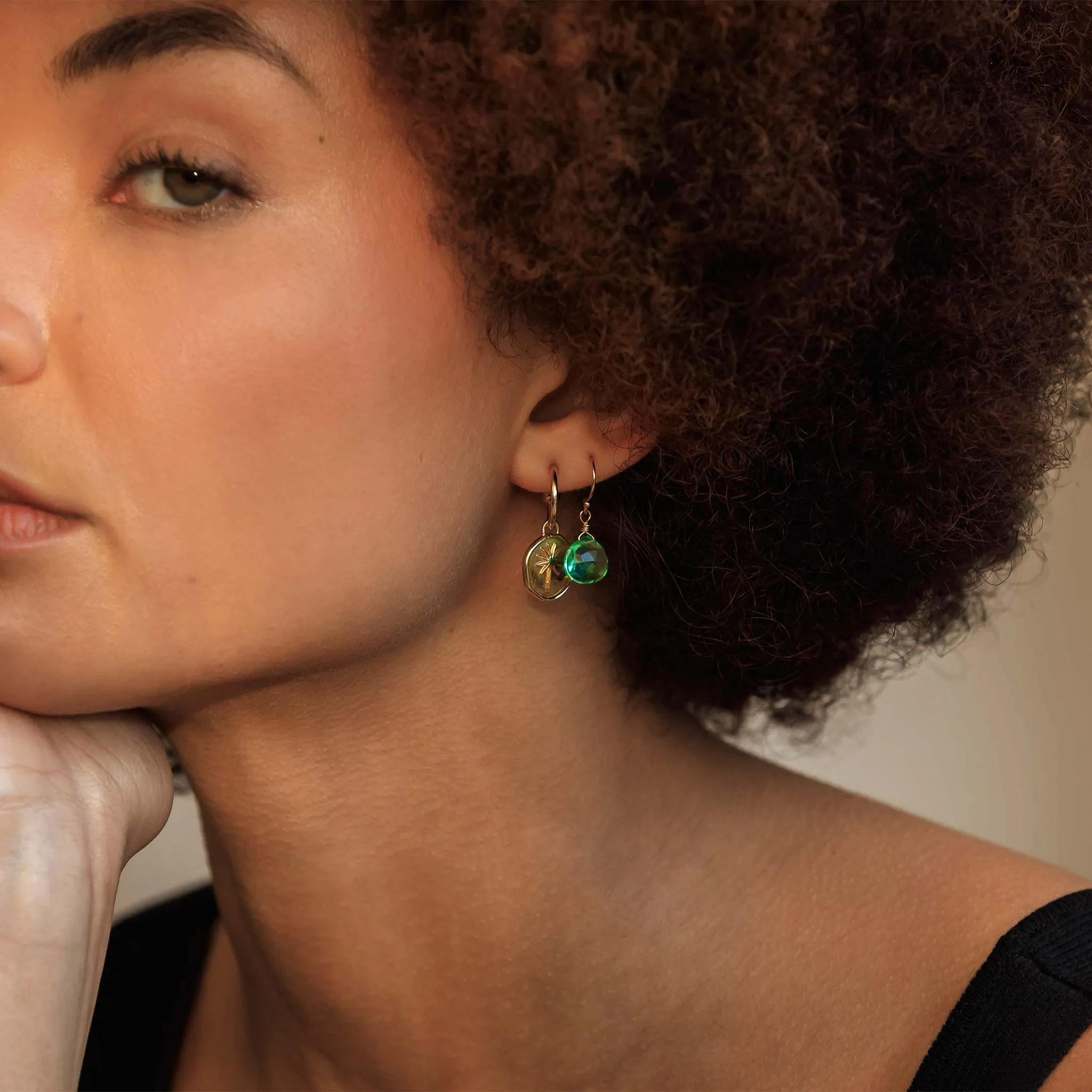Terra Drop Hoop Earrings