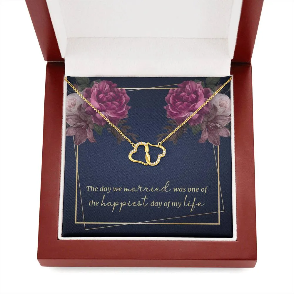 The happiest day of my life-Everlasting Love Gold Hearts Necklace