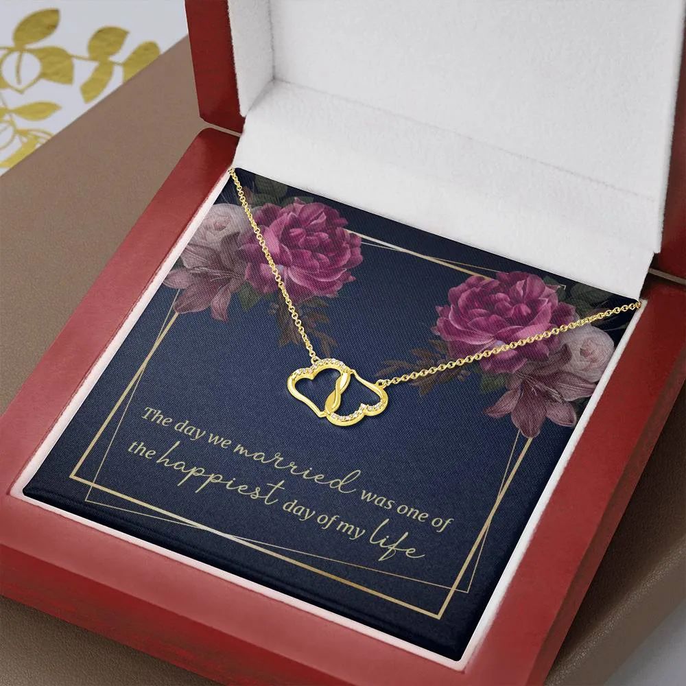 The happiest day of my life-Everlasting Love Gold Hearts Necklace
