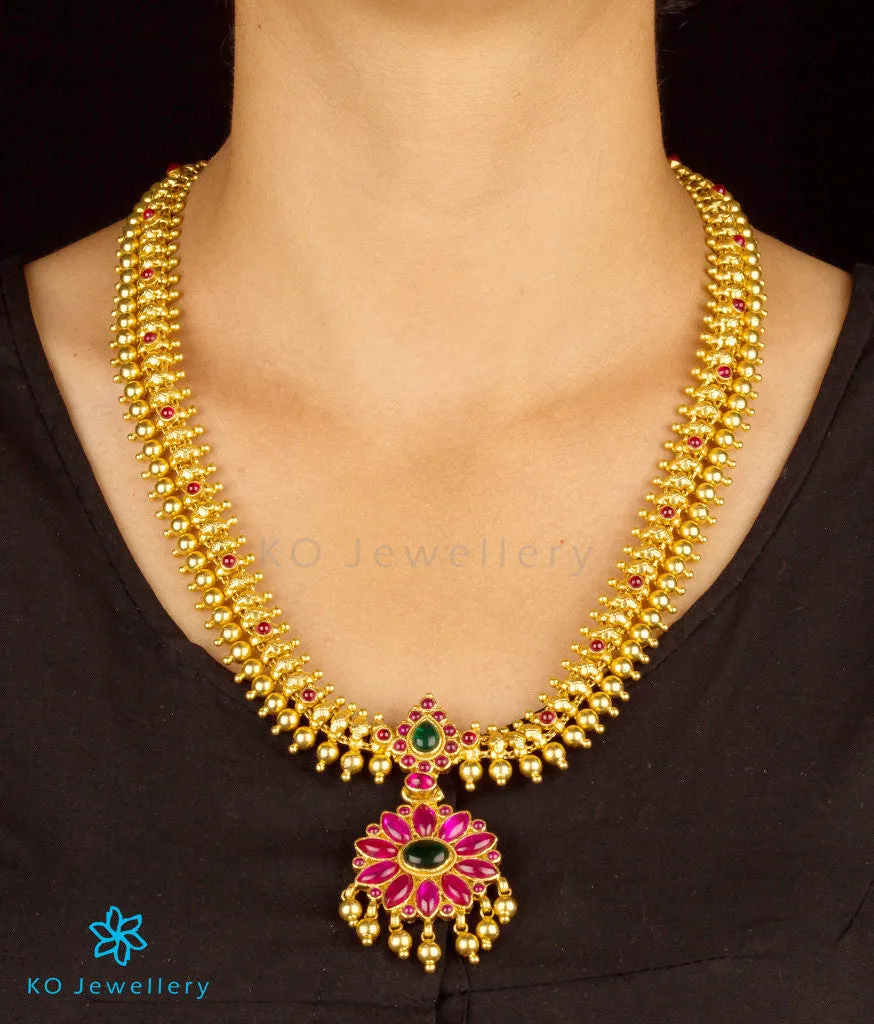 The Sprha Silver Kempu Necklace