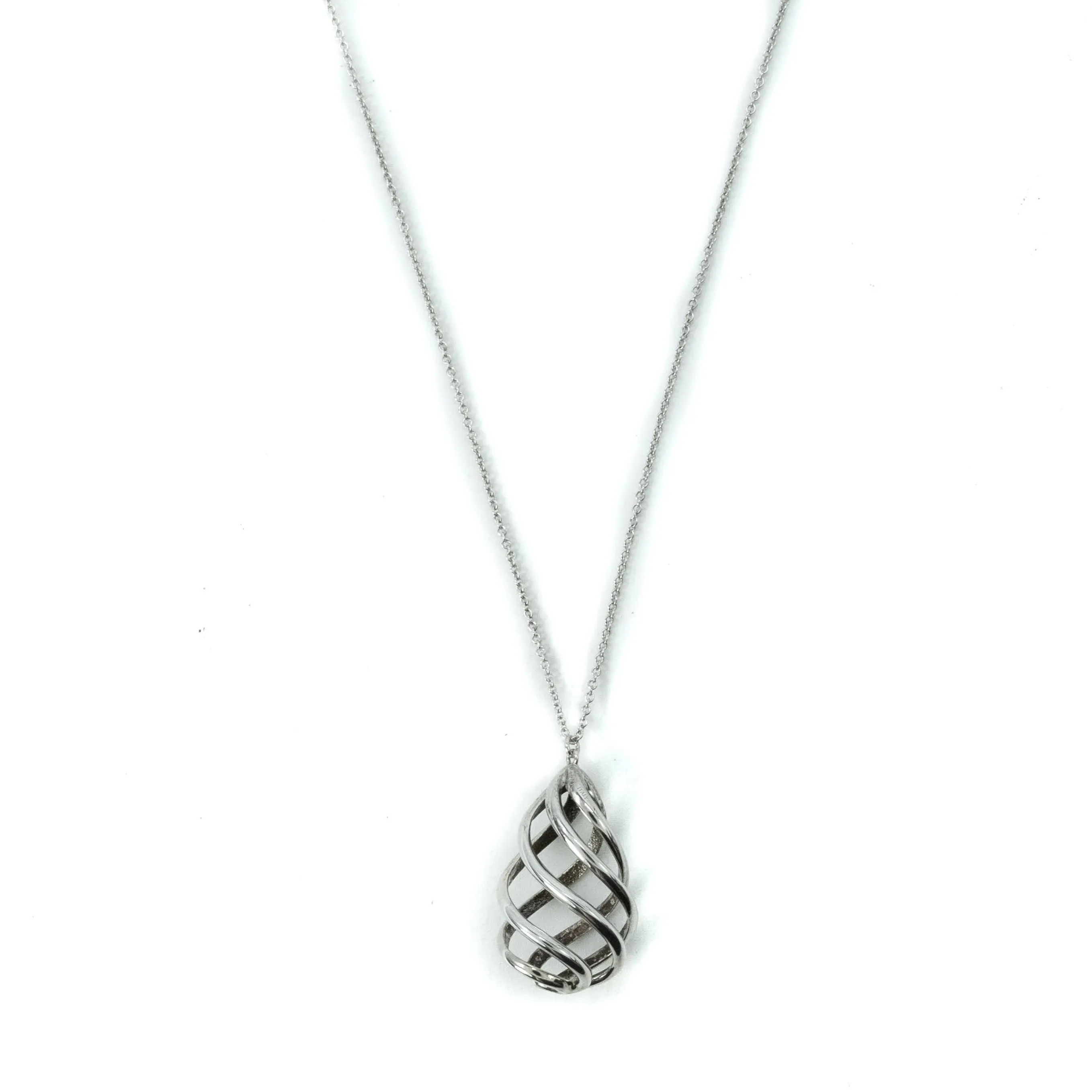Tiffany & Co Venezia Luce Spiral Sterling Silver Pendant Necklace - 16"