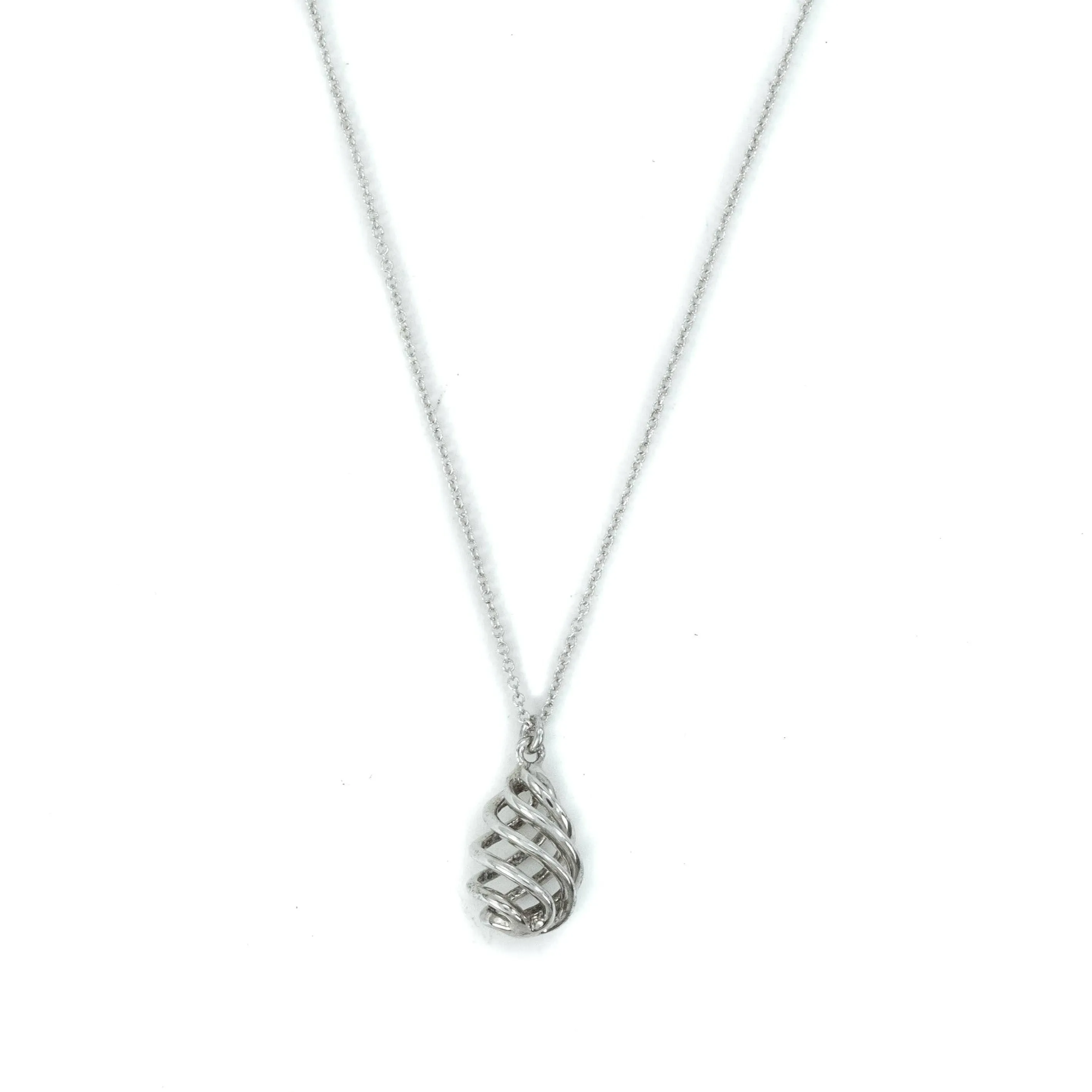 Tiffany & Co Venezia Luce Spiral Sterling Silver Pendant Necklace - 16"