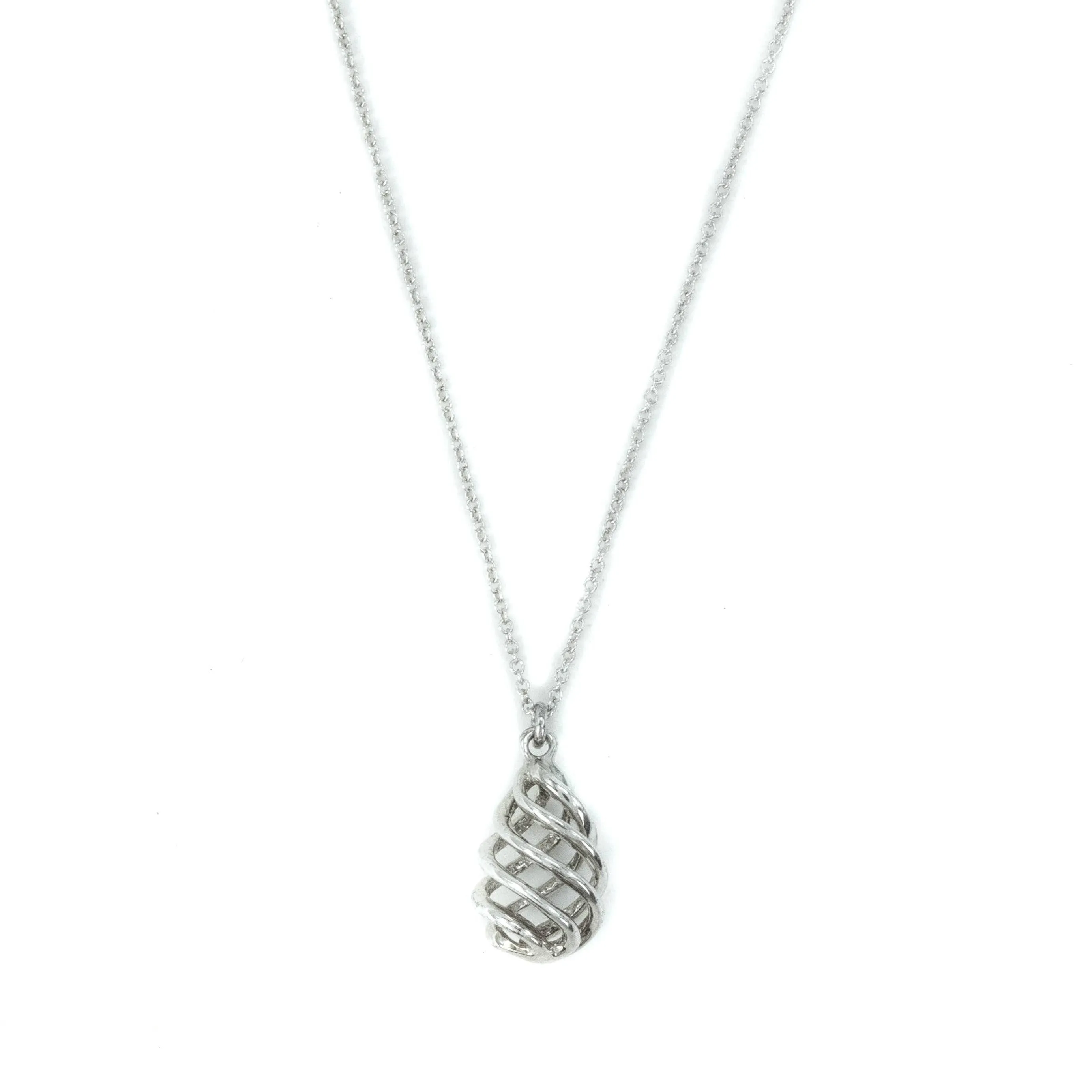 Tiffany & Co Venezia Luce Spiral Sterling Silver Pendant Necklace - 16"
