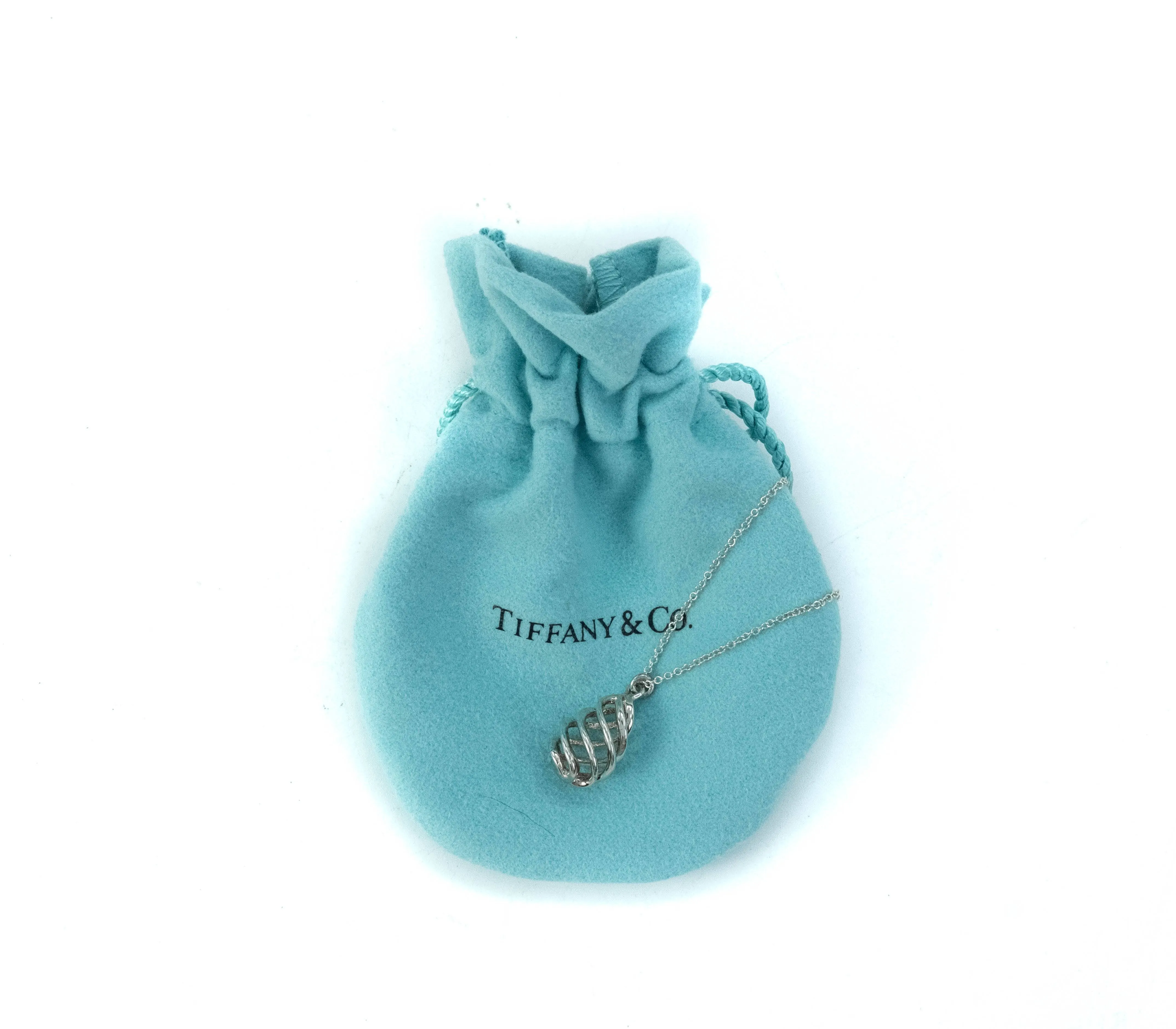 Tiffany & Co Venezia Luce Spiral Sterling Silver Pendant Necklace - 16"