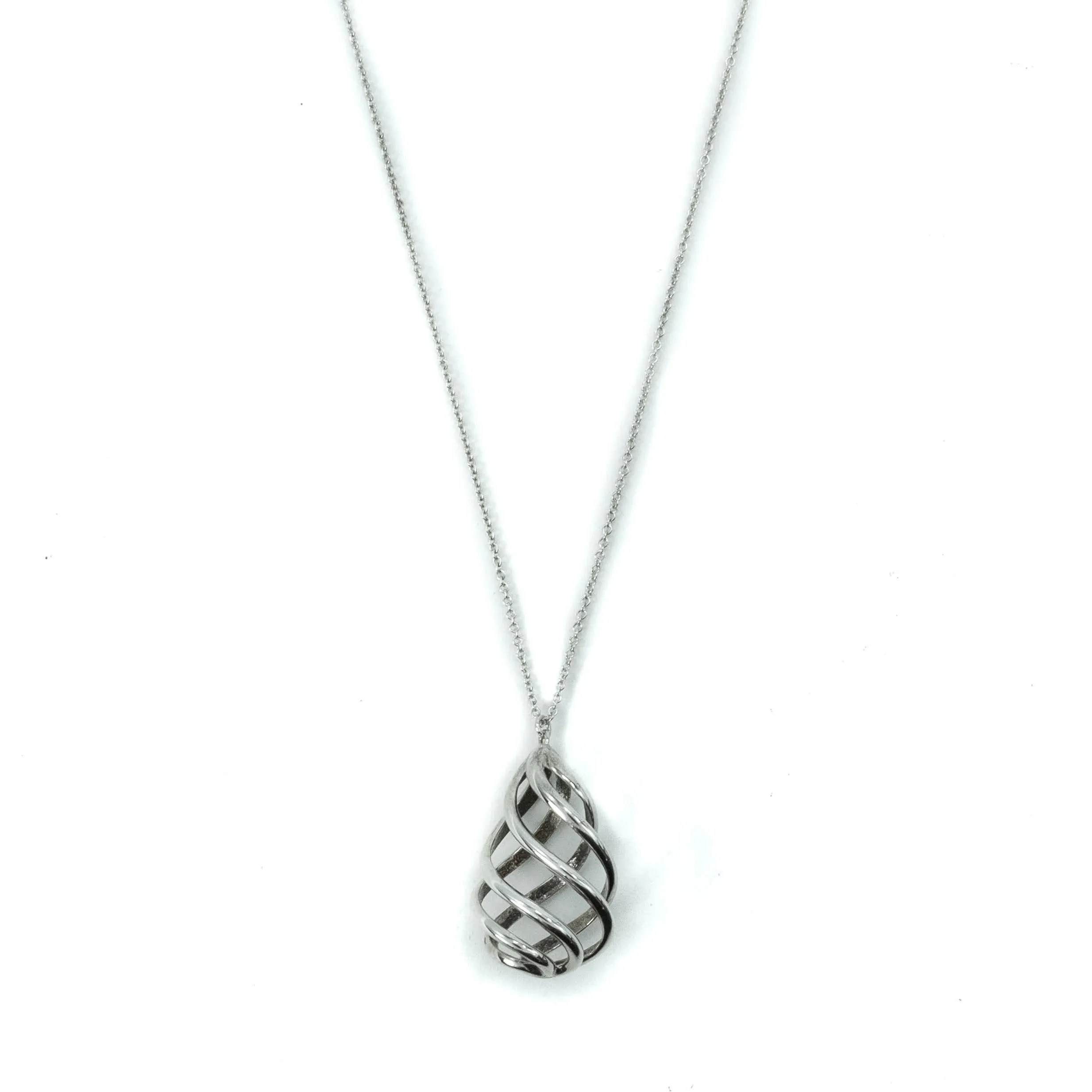 Tiffany & Co Venezia Luce Spiral Sterling Silver Pendant Necklace - 16"