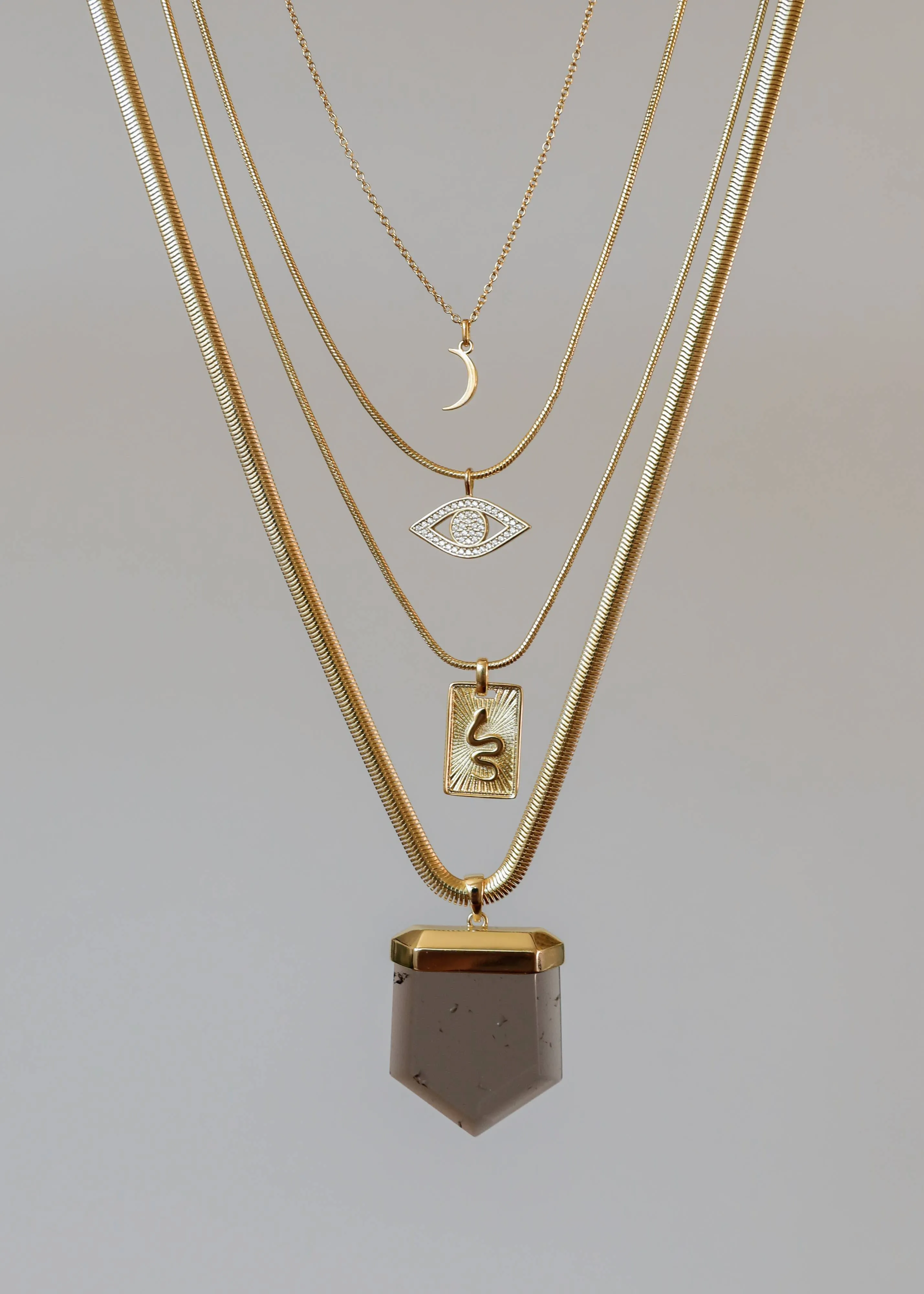 Tiny Crescent Moon Necklace by JaxKelly | Gold