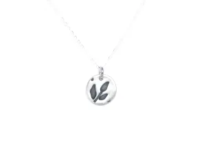 Tiny Recycled Silver Leaf Necklace