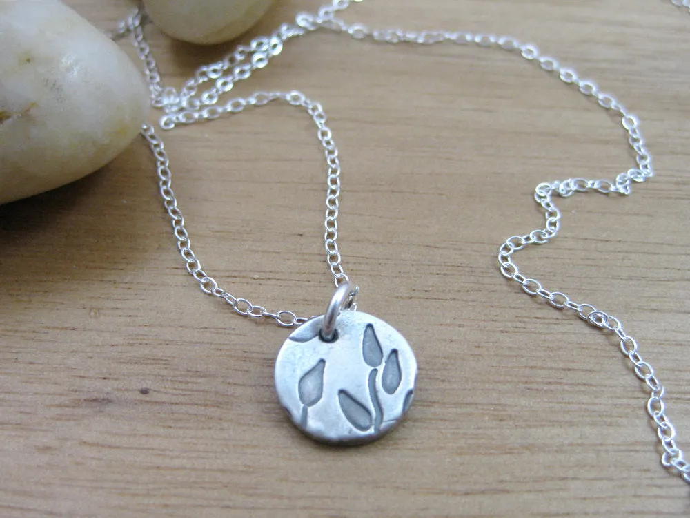 Tiny Recycled Silver Leaf Necklace