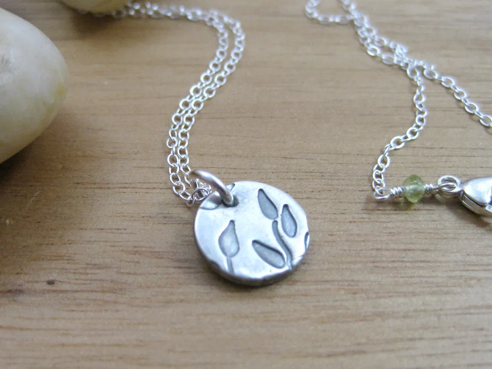 Tiny Recycled Silver Leaf Necklace