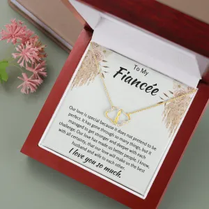 To My Fiancee Infinity Hearts Necklace