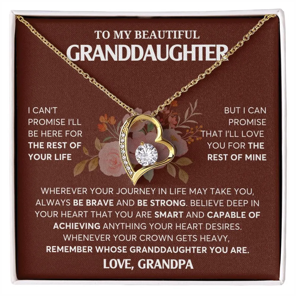 To My Granddaughter Necklace, Granddaughter Jewelry Gift,  Granddaughter Necklace,  Gift For Her, Best Gift For Girls