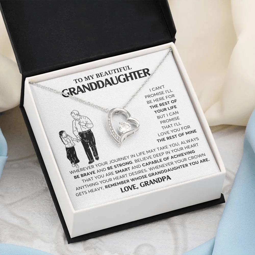 To My Granddaughter Necklace, Granddaughter Jewelry Gift,  Granddaughter Necklace,  Gift For Her, Gifts From Grandpa