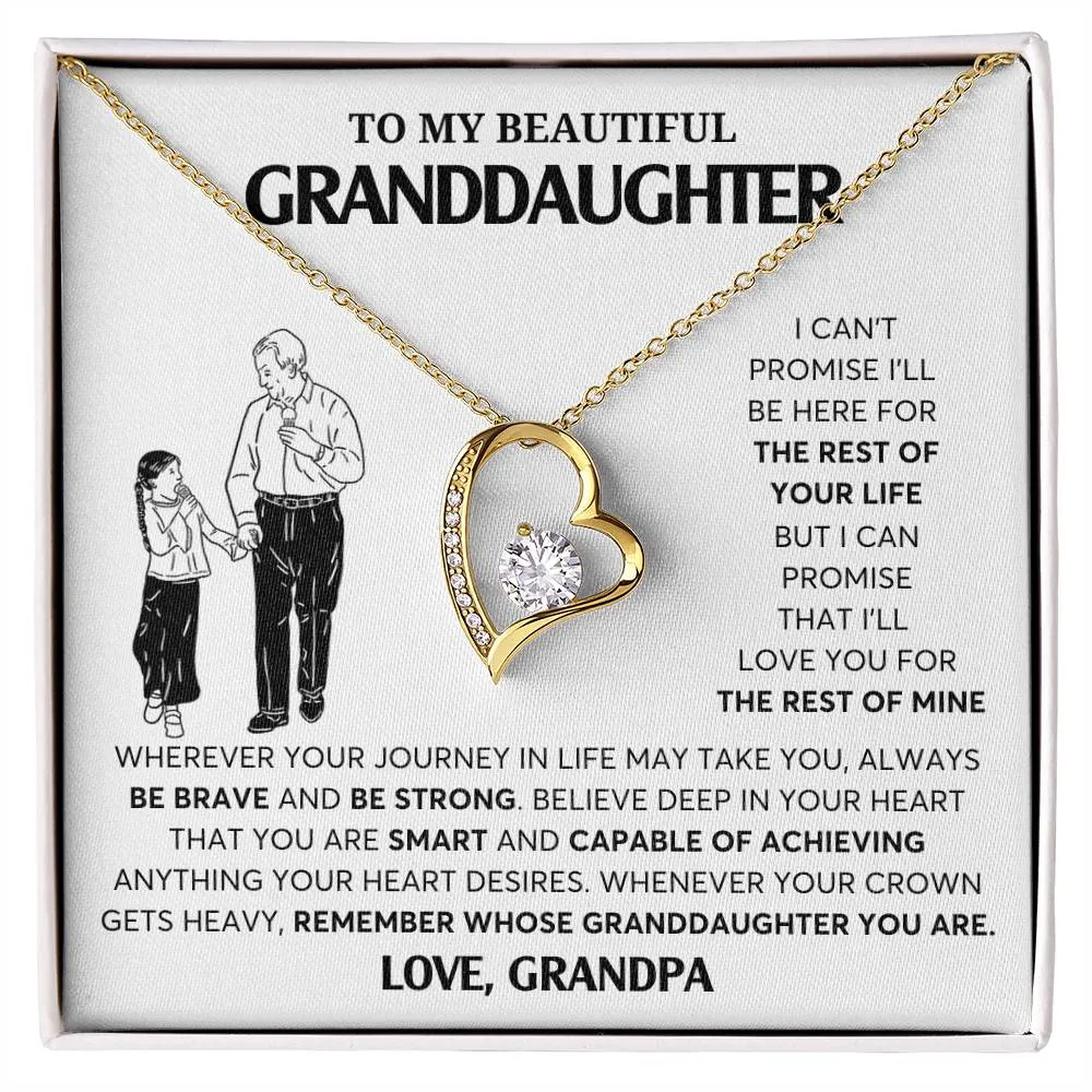 To My Granddaughter Necklace, Granddaughter Jewelry Gift,  Granddaughter Necklace,  Gift For Her, Gifts From Grandpa
