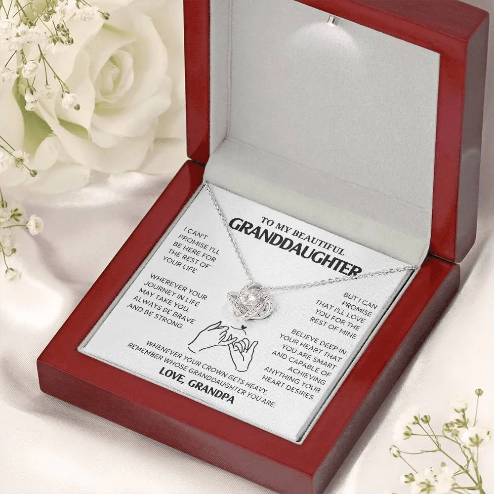 To My Granddaughter Necklace, Jewelry Gift for Graduation, Wedding, Birthday from Grandparents, Gifts From Grandpa,  Love Knot