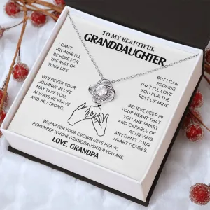 To My Granddaughter Necklace, Jewelry Gift for Graduation, Wedding, Birthday from Grandparents, Gifts From Grandpa,  Love Knot